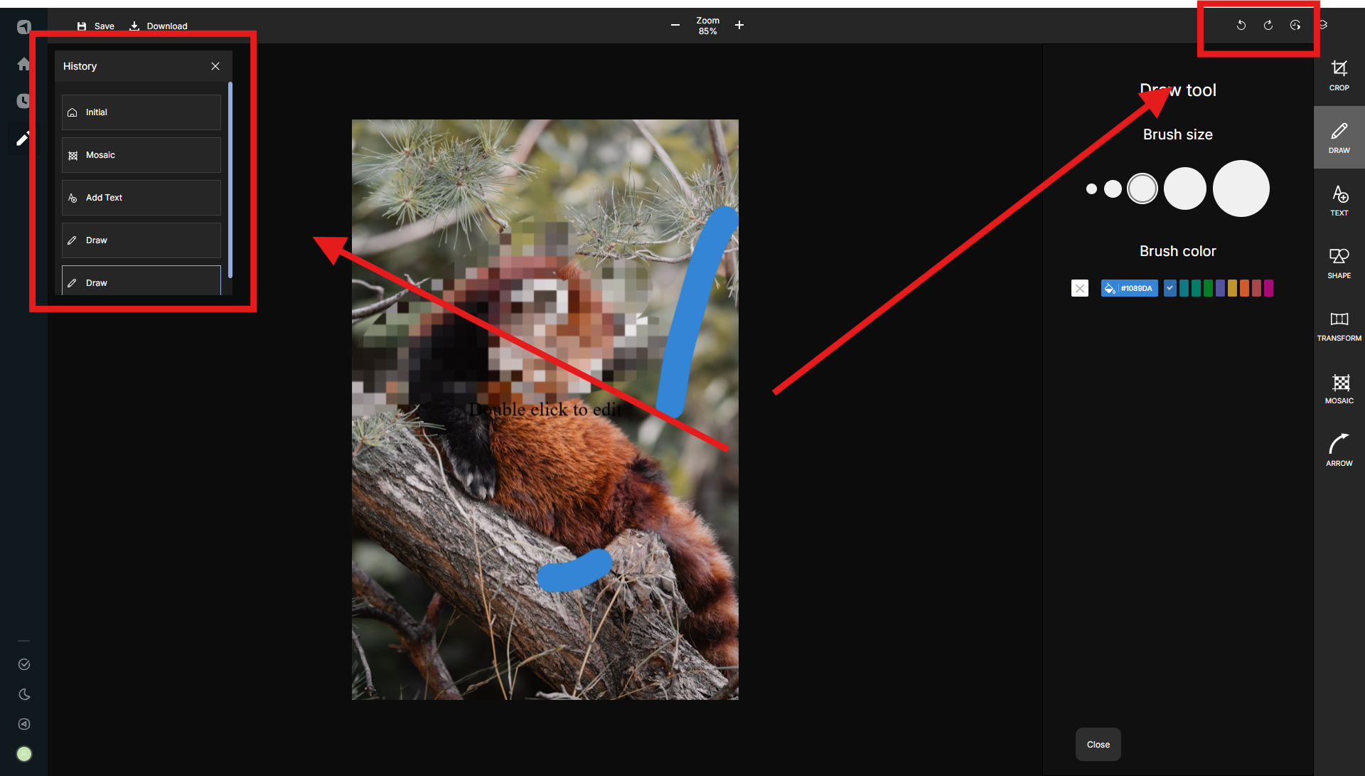 Ảnh minh họa tính năng history