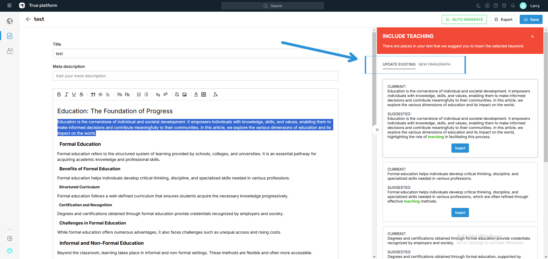 Gợi ý nội dung từ AI